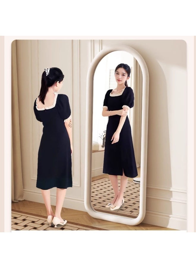 عام مرآة كاملة الطول بلمسة نهائية كريمية على الطراز الفرنسي للاستخدام المنزلي مرآة أرضية عصرية مرآة مكياج مثبتة على الحائط مرآة كاملة الجسم لغرفة نوم النساء - Image 4